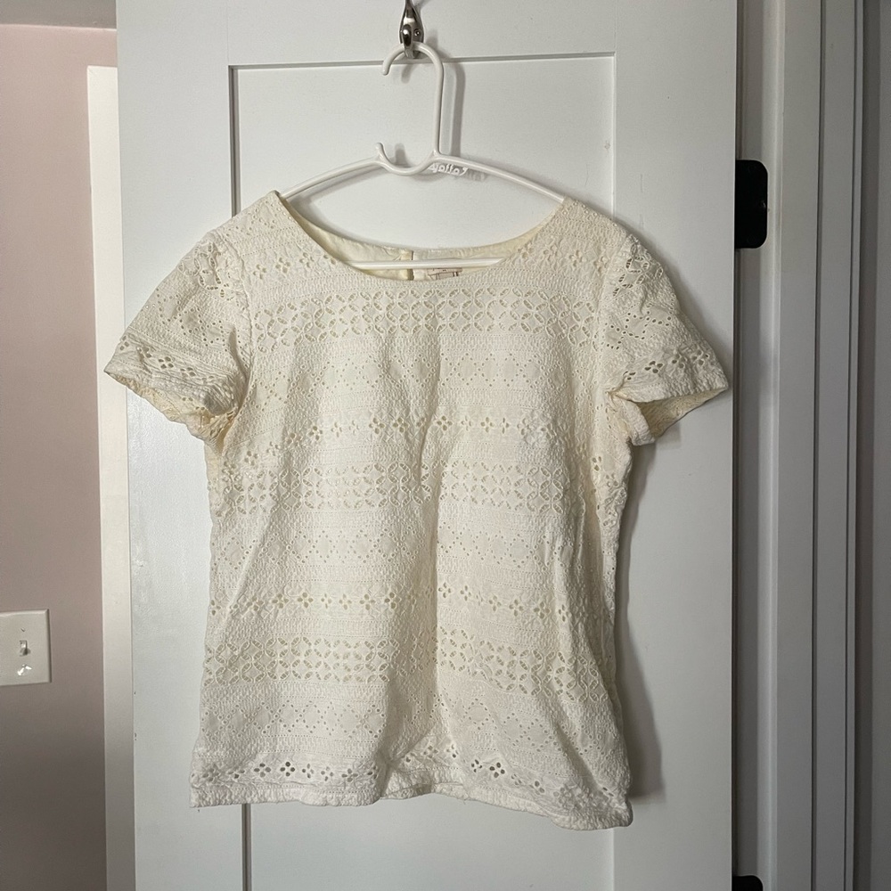 White Eyelet J.Crew Top